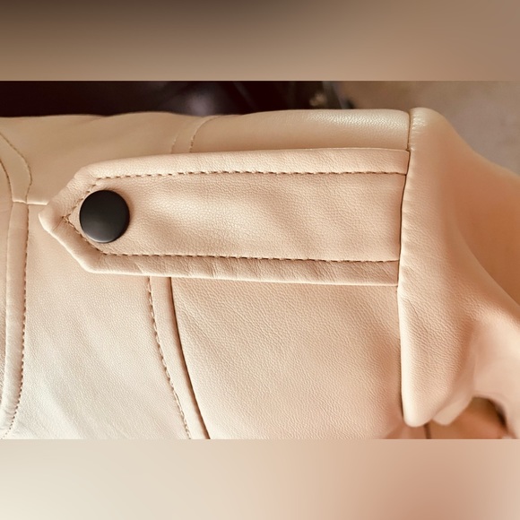 NEW/GILI Faux Leather Blush Zip Jacket W/ Peplem- Sz 2 - Picture 5 of 9